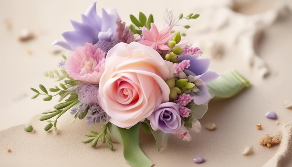 beach wedding corsage colors