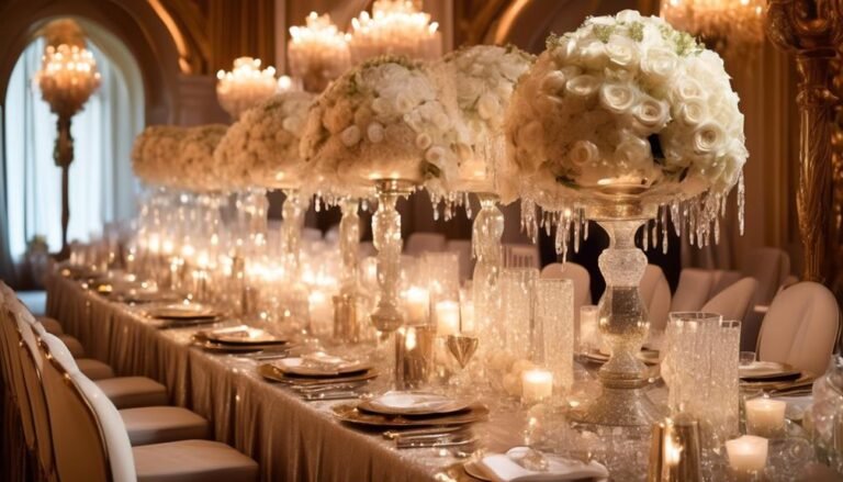 elegant centerpieces crystal and metallic sparkle