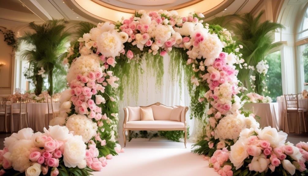Luxury Wedding Floral Arches: A Stunning Roundup 2 luxurious floral arrangements for upscale wedding celebrations