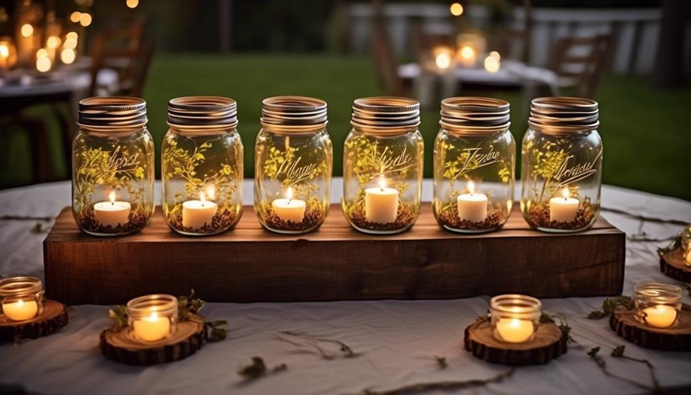 Beautiful Rustic Mason Jar Wedding Centerpieces 2 rustic candle holders with wood