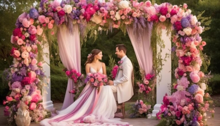 spring wedding floral arch