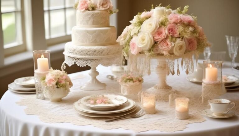 vintage lace wedding centerpiece